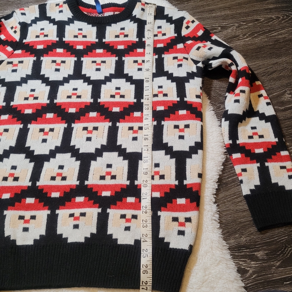 H&M Mens Jolly Santas Sweater Black, White And Red Sz S - Picture 3 of 8